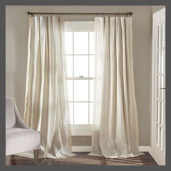 Lush Decor - 108"x54" Rosalie Rod Pocket Light Filtering Window Ivory - Picture 1 of 4